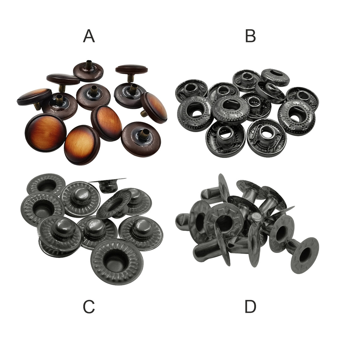 Classy 15mm (24L) Fancy Shaded 4-Part Snap Buttons for Clothing/Bags