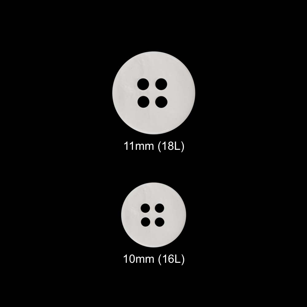 Glossy 4-Hole White Shirt Buttons
