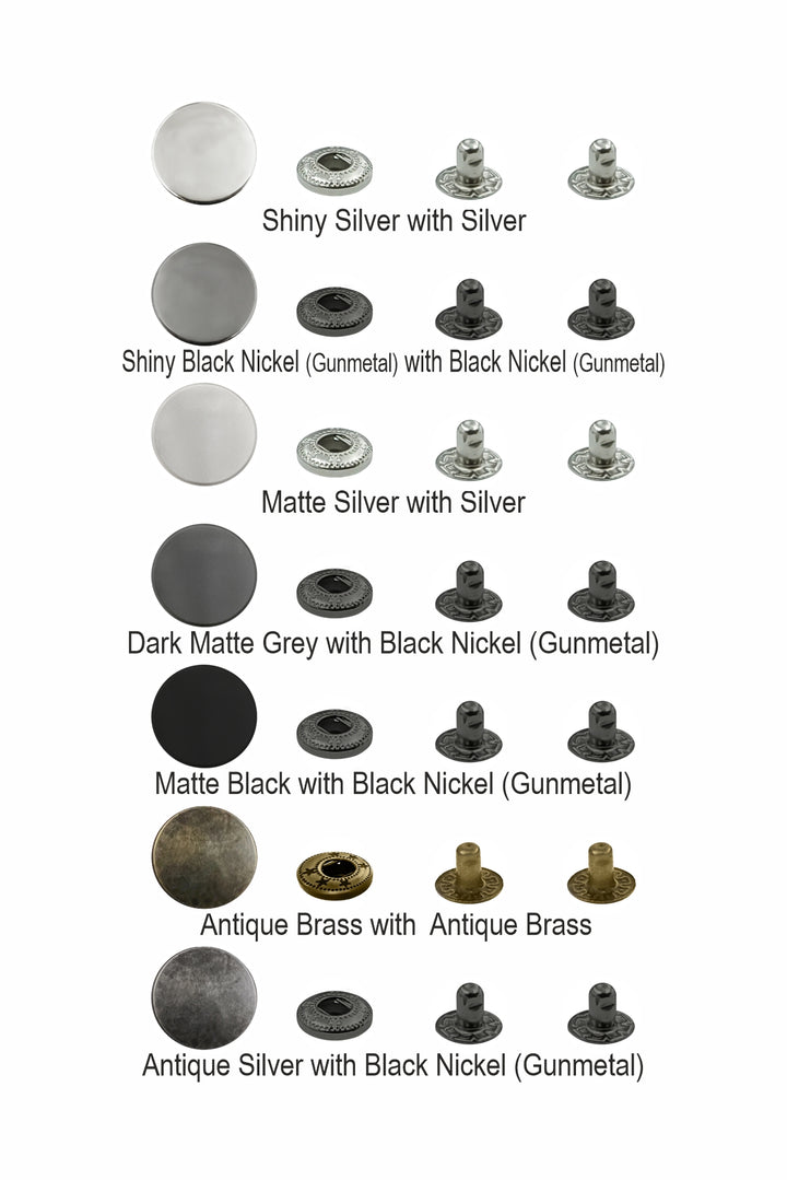 Antique Silver 4-Part Metal Snap Buttons Standard Quality Fasteners for Shirts/Coats/Jackets