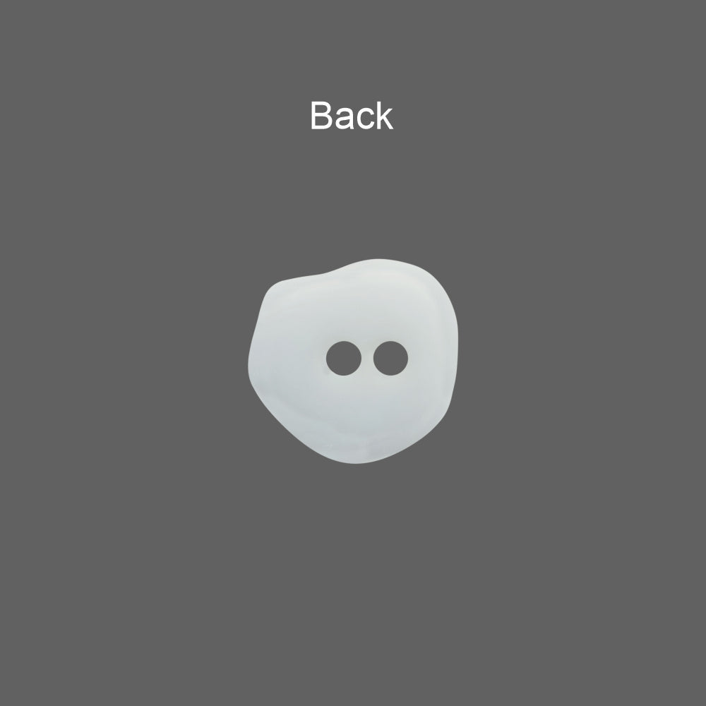 Uneven Shape White 2-Hole Poly Buttons for Shirts/Kurtas