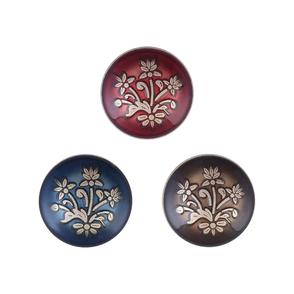 Elegant Round Shape Engraved Design Lamination Shank Metal Button