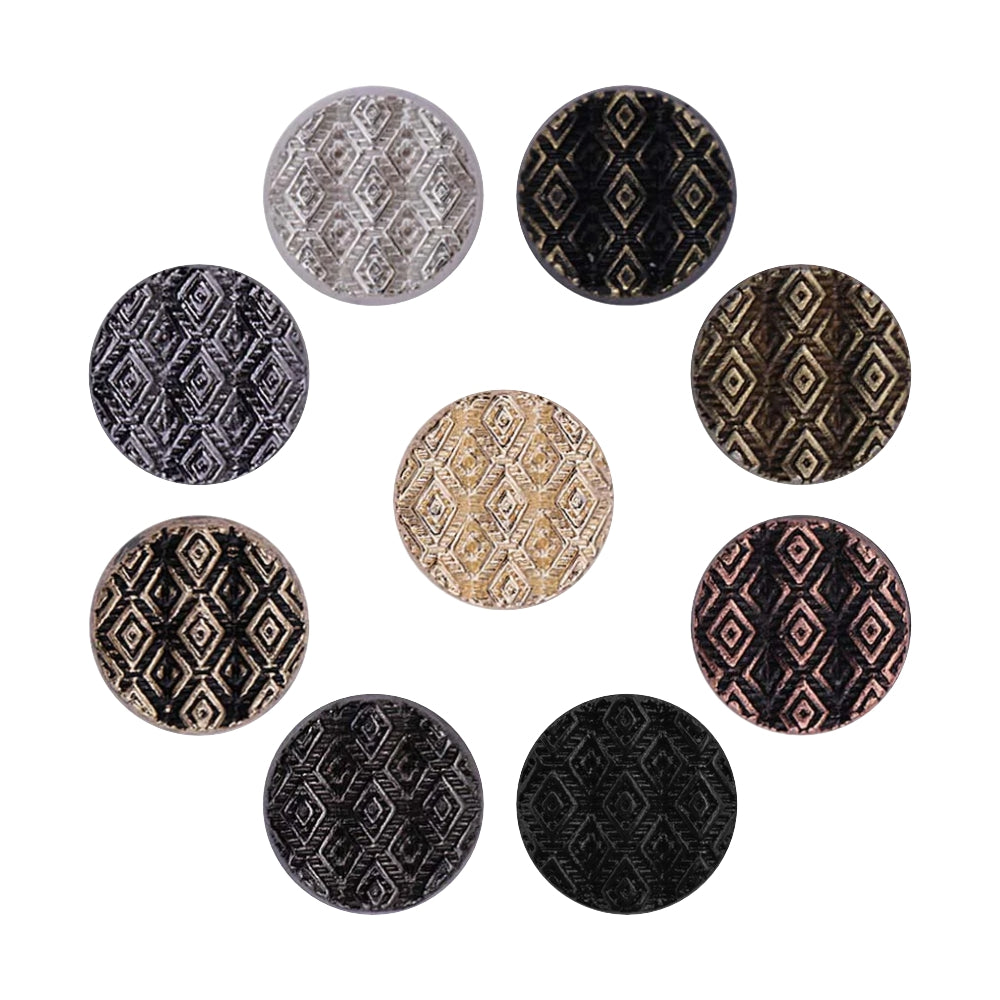 Round Shape Wavy Surface Engraved Design Kurta Metal Buttons