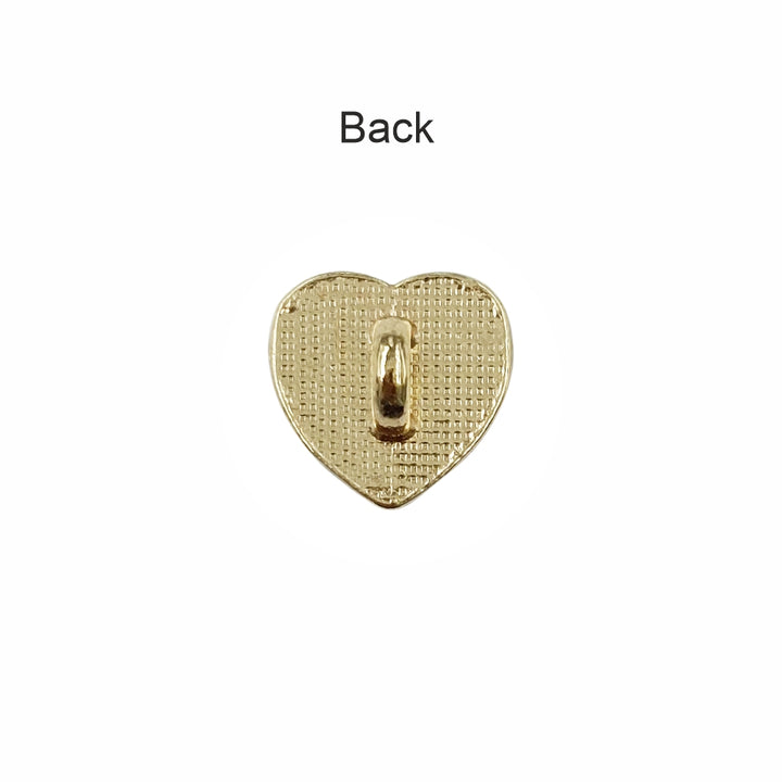 Shiny Glittery Heart Shape Diamond Fancy Party Wear Metal Buttons