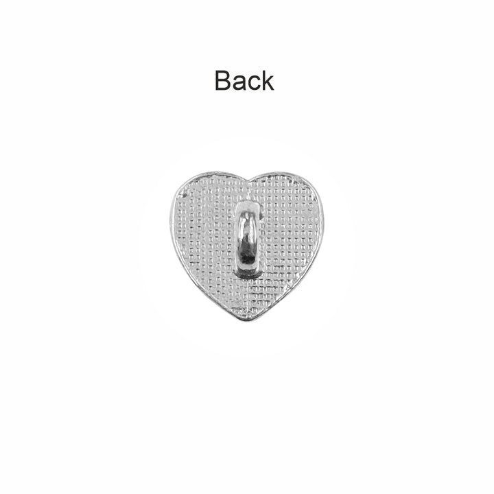 Shiny Glittery Heart Shape Diamond Fancy Party Wear Metal Buttons