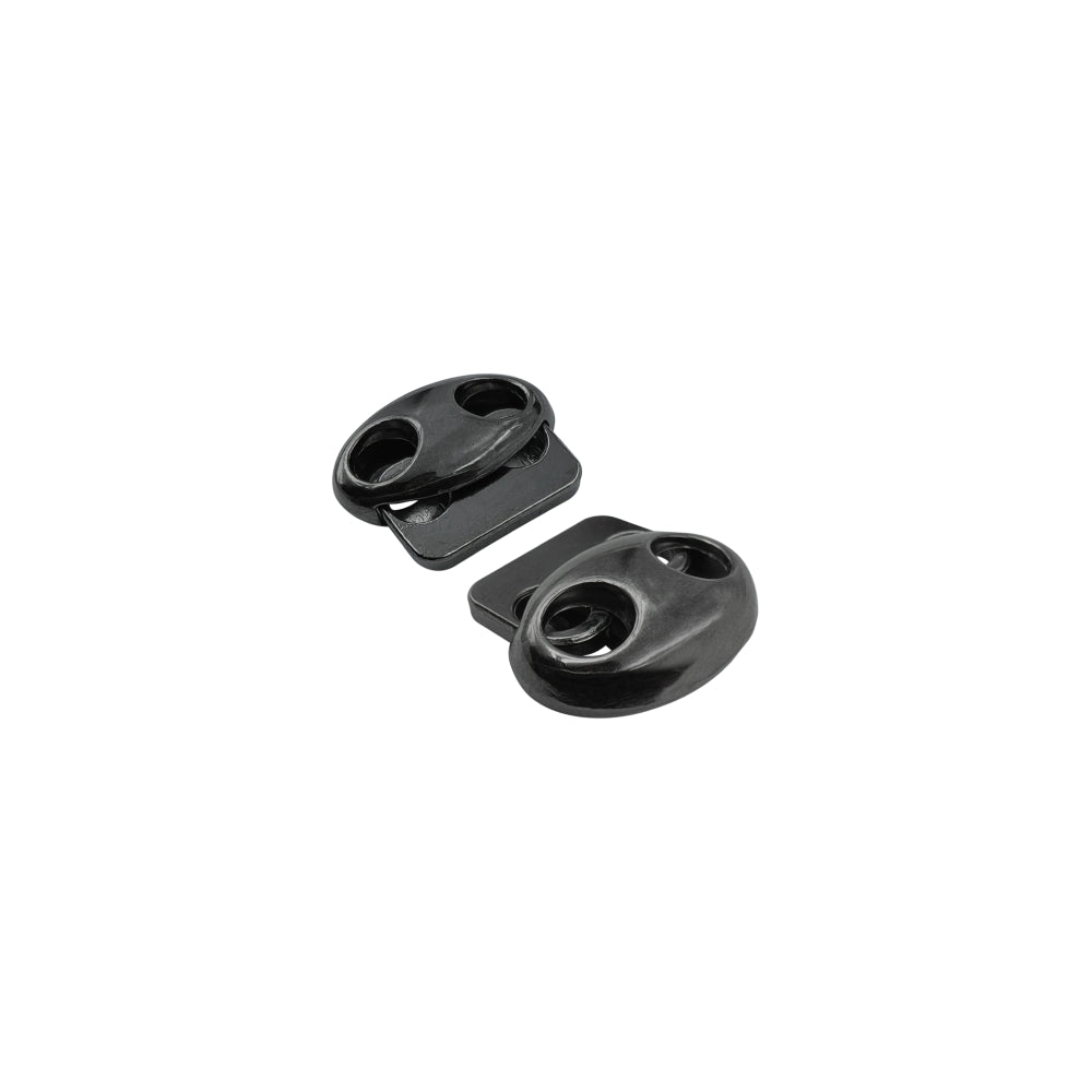 Shiny Gunmetal Metal Cord Stopper Fastener Locks for Drawstrings