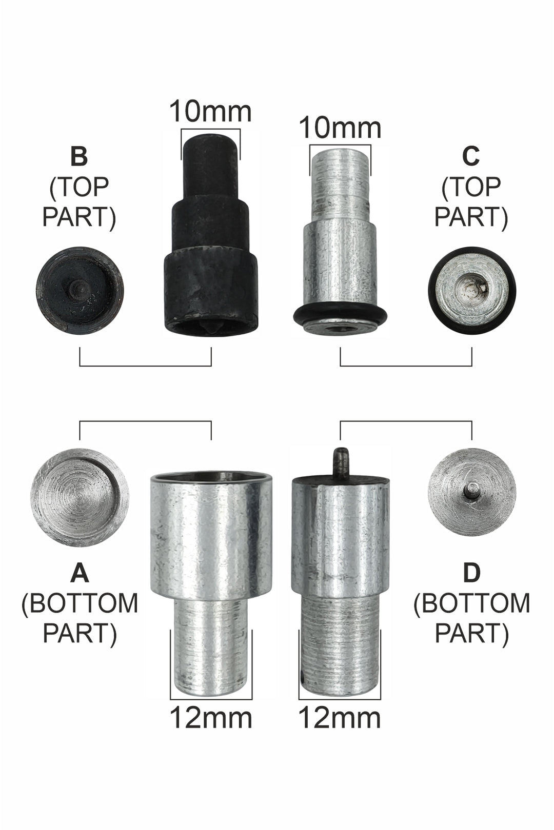 Die Mold Set Easy Tool for Fancy 4-Part Metal Snap Button Fitting