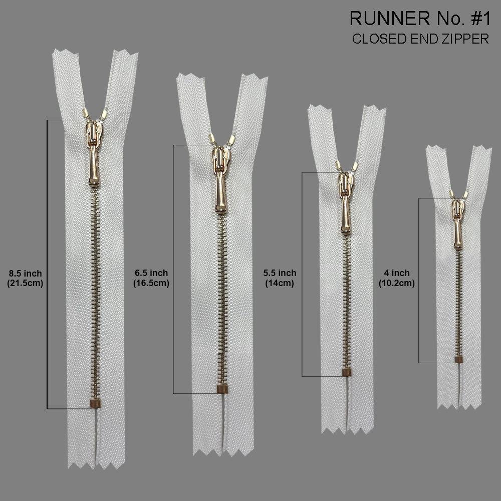 Premium #1 White Tape Trendy & Fashionable Closed end Jacket/Dress Zipper