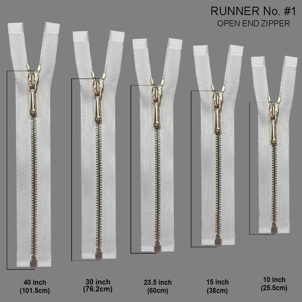 Premium #1 White Tape Trendy & Fashionable open end Jacket/Dress Zipper