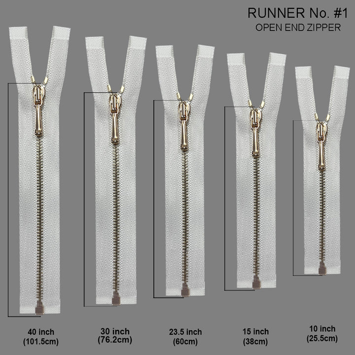 Premium #1 White Tape Trendy & Fashionable open end Jacket/Dress Zipper