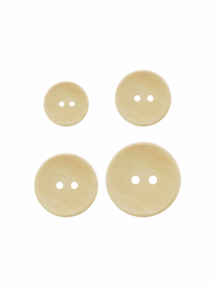 Cream Elegant Round Shape 2-Hole Hollow Wooden Buttons