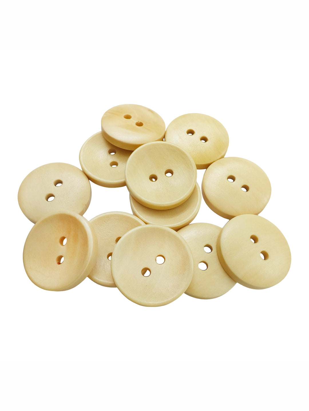 Cream Elegant Round Shape 2-Hole Hollow Wooden Buttons