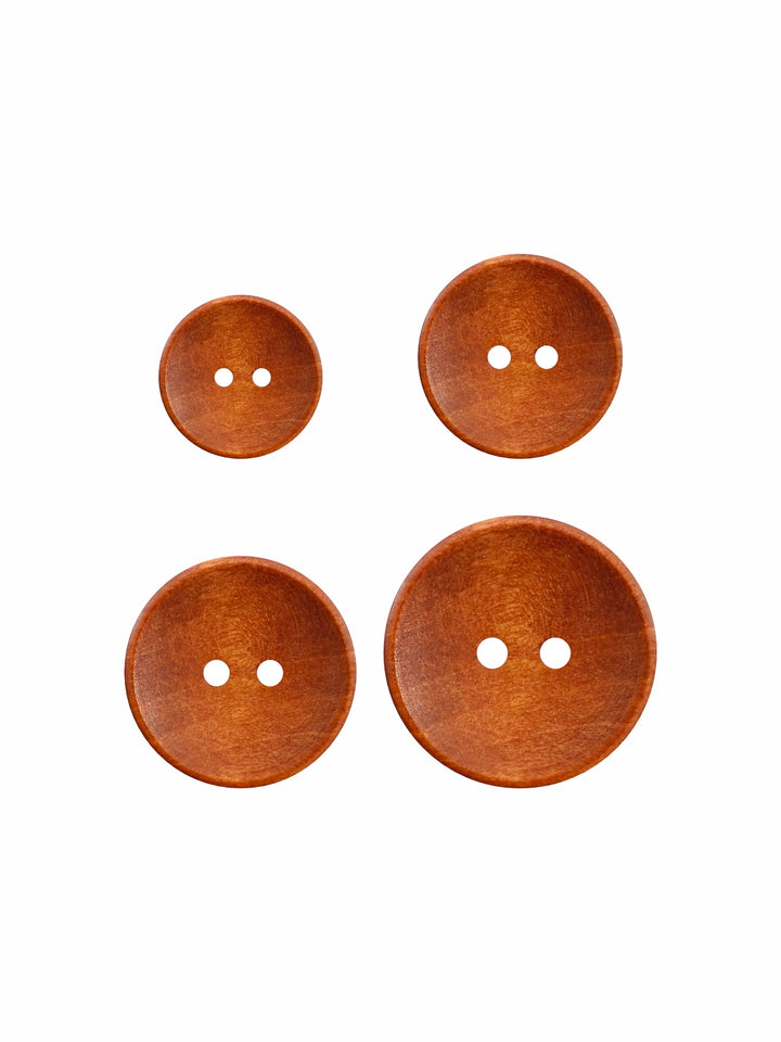 Wooden Rust Classic Round Shape 2-Hole Hollow Wooden Buttons