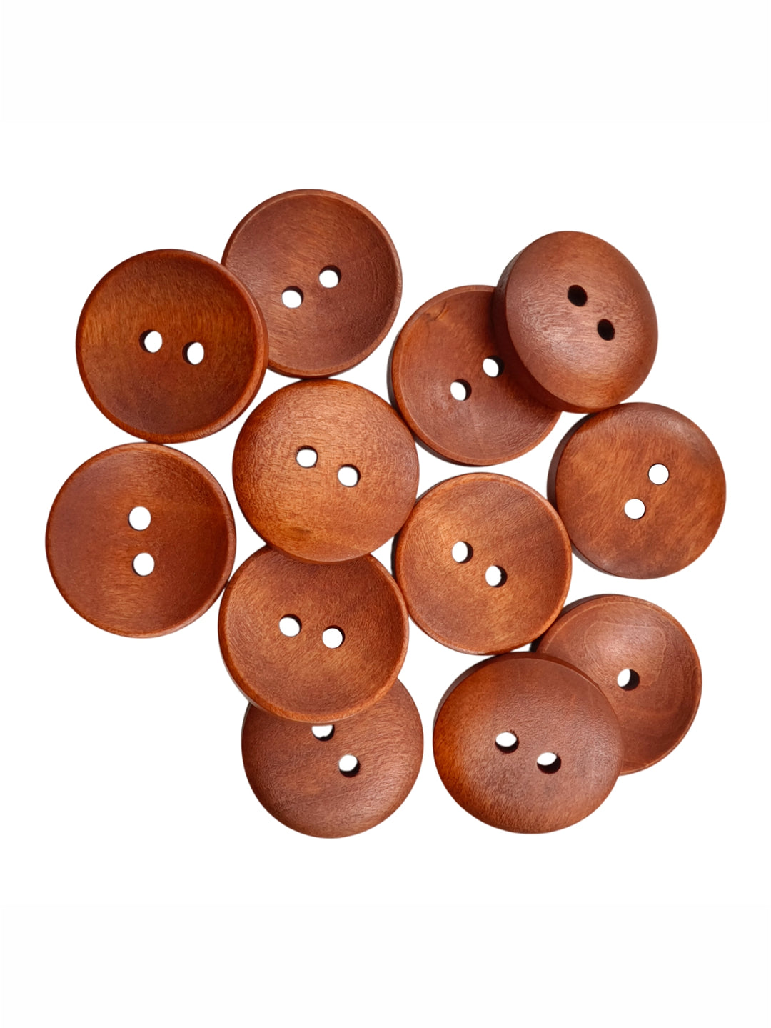 Wooden Rust Classic Round Shape 2-Hole Hollow Wooden Buttons
