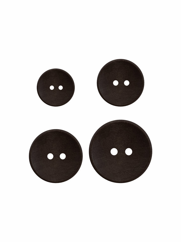 Dark Brown Round Shape 2-Hole Hollow Wooden Buttons