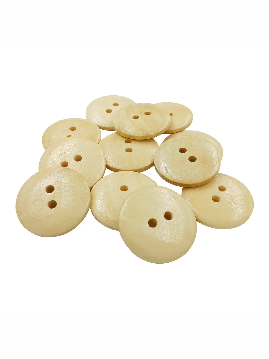 Fashionable Cream Round Shape 2-Hole Wooden Dome Buttons