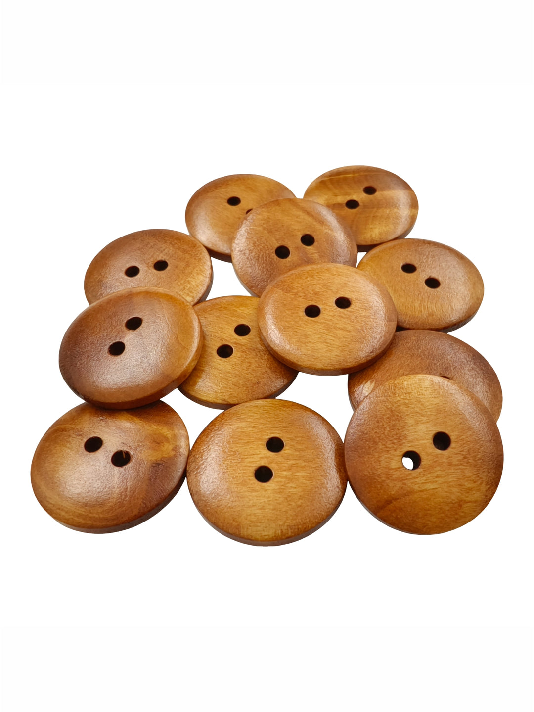 Natural Classic Round Dome Shape 2-Hole Wooden Buttons