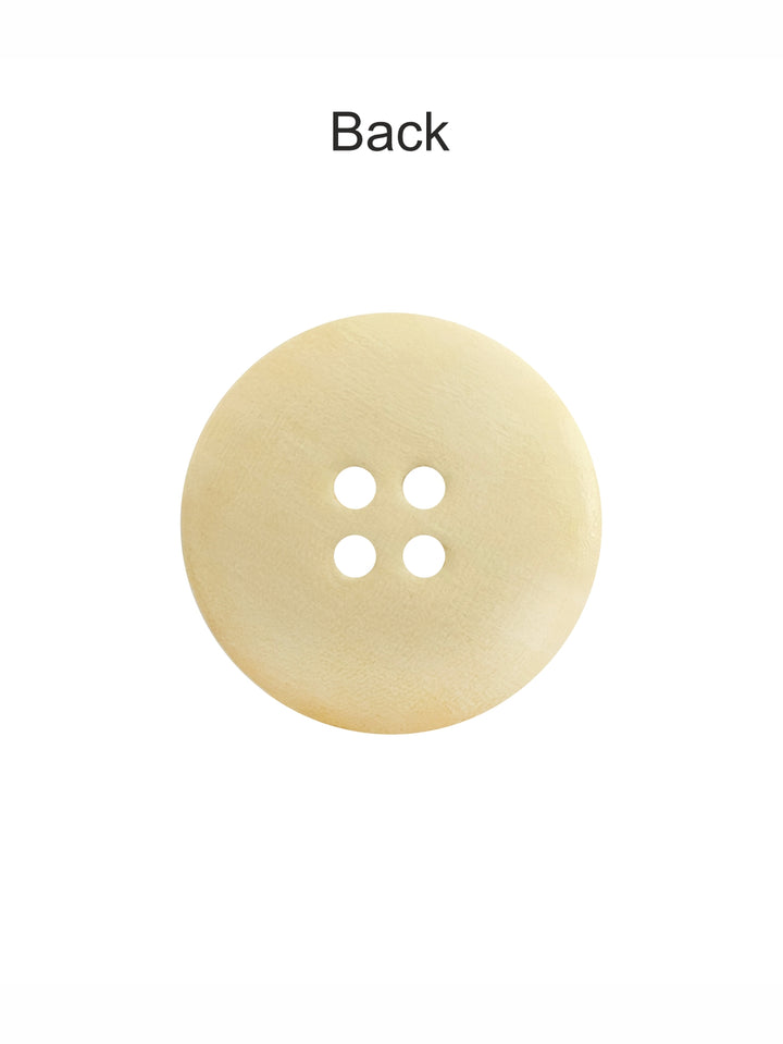 Cream Round Shape 4-Hole Rim Design Wooden Buttons
