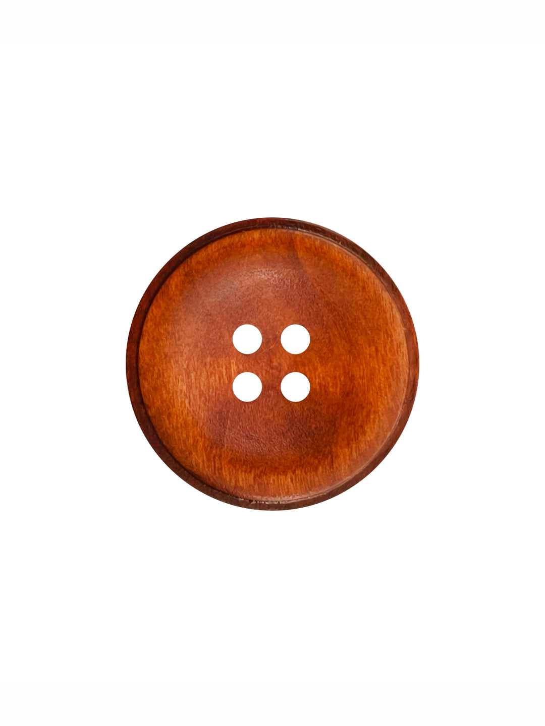 Rust Colour Round Shape 4-Hole Rim Design Wooden Buttons