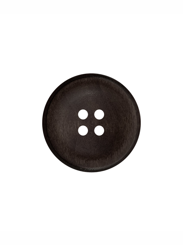 Dark Brown Round Shape 4-Hole Rim Design Wooden Buttons
