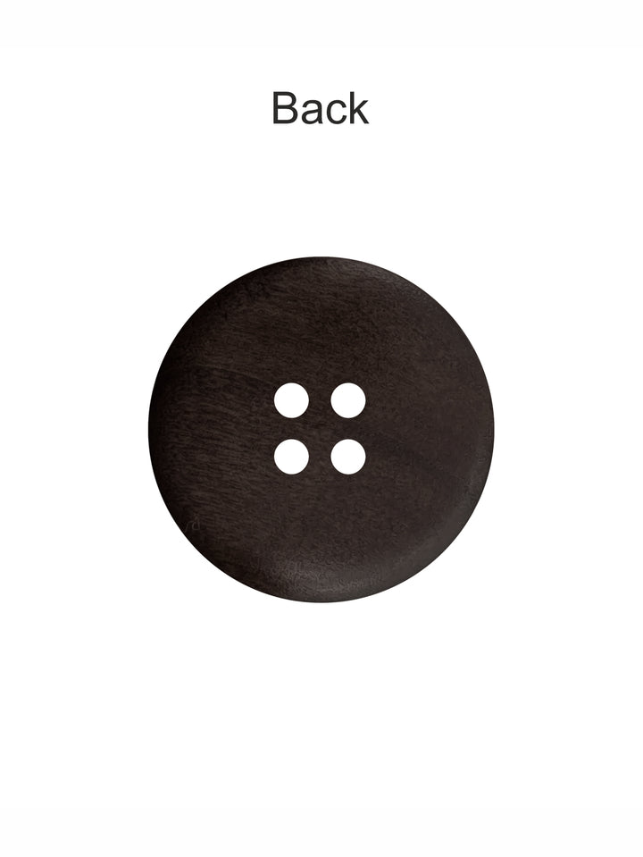 Dark Brown Round Shape 4-Hole Rim Design Wooden Buttons