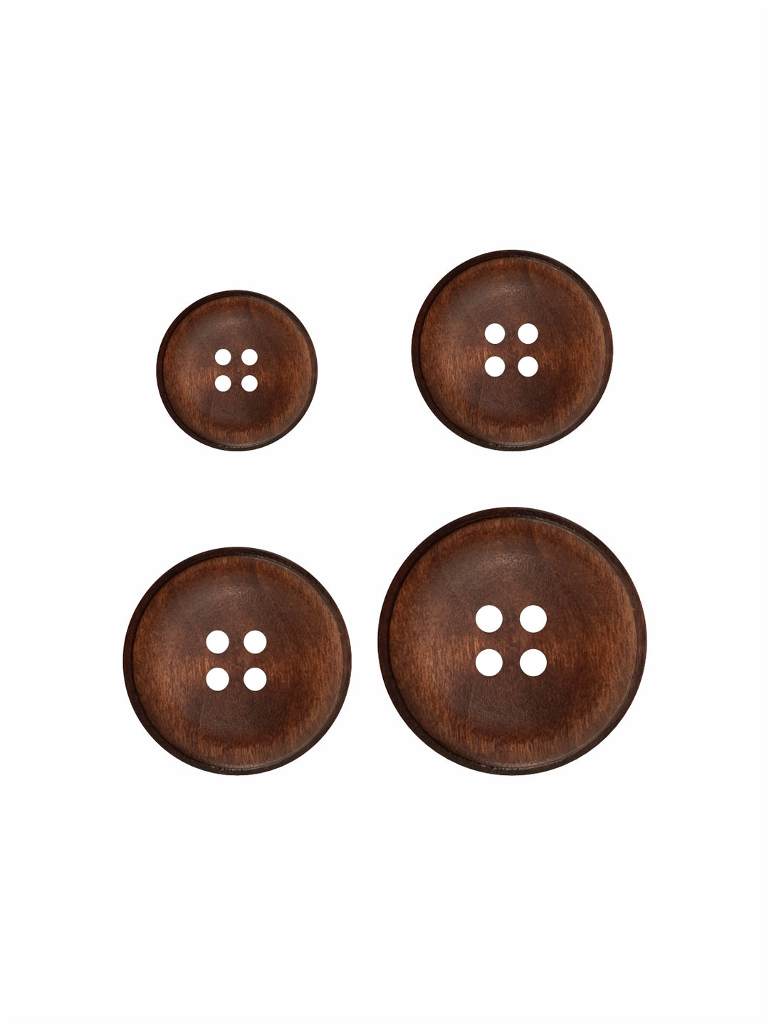 Cream Round Shape 4-Hole Rim Design Wooden Buttons