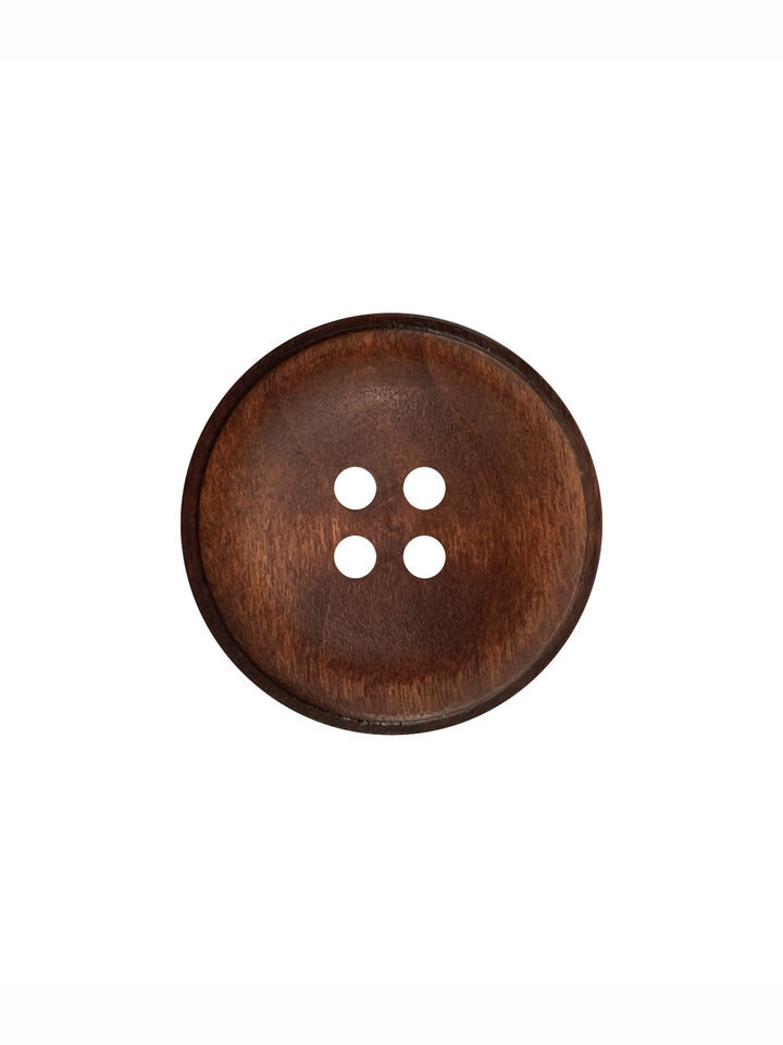 Cream Round Shape 4-Hole Rim Design Wooden Buttons