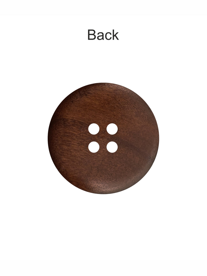 Brown Round Shape 4-Hole Rim Design Wooden Buttons