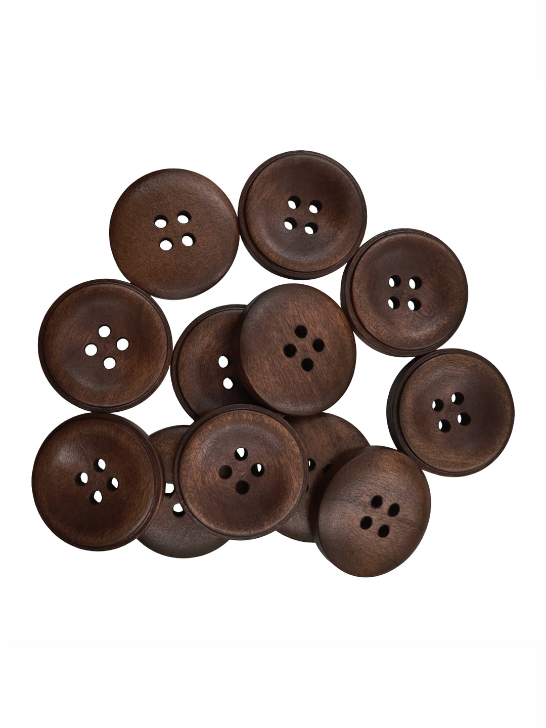 Cream Round Shape 4-Hole Rim Design Wooden Buttons