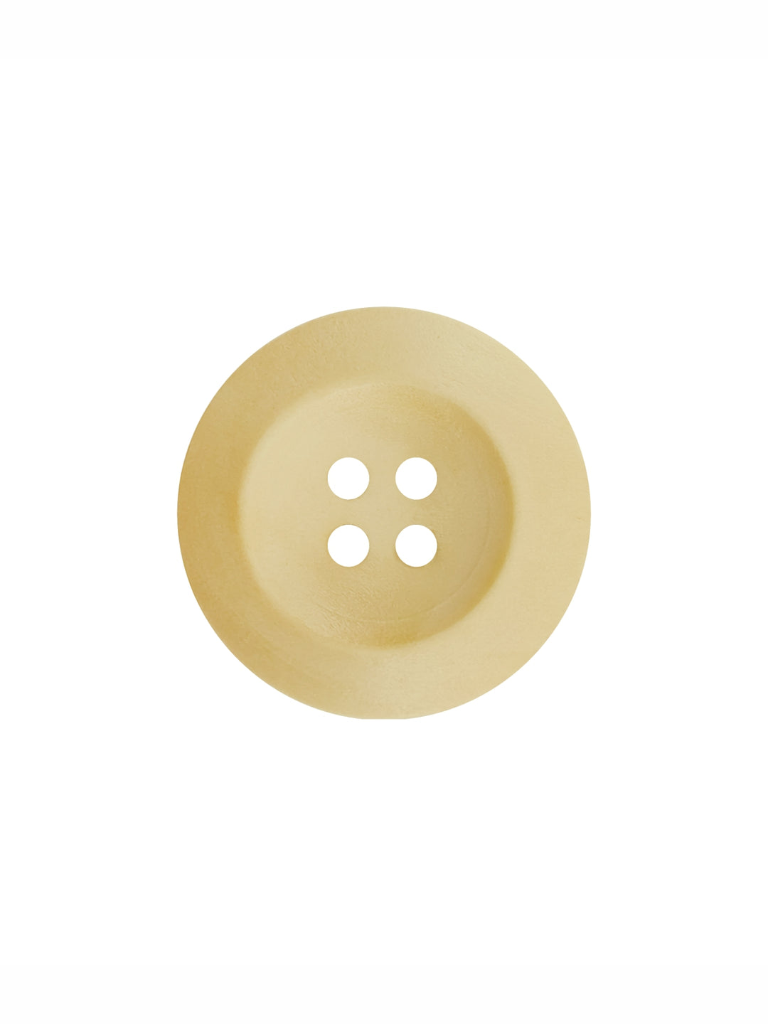 Cream Colour Round Shape 4-Hole Wide Rounded Rim Wooden Buttons