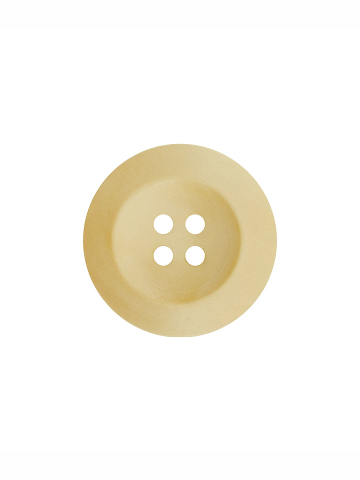 Cream Colour Round Shape 4-Hole Wide Rounded Rim Wooden Buttons