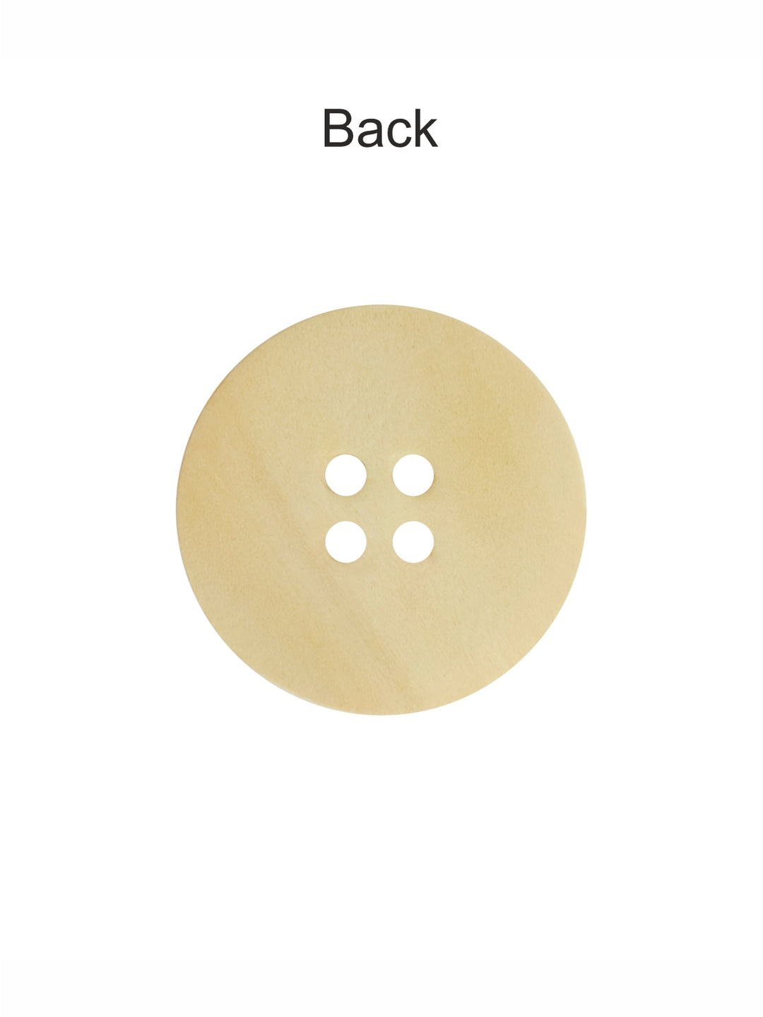 Cream Colour Round Shape 4-Hole Wide Rounded Rim Wooden Buttons