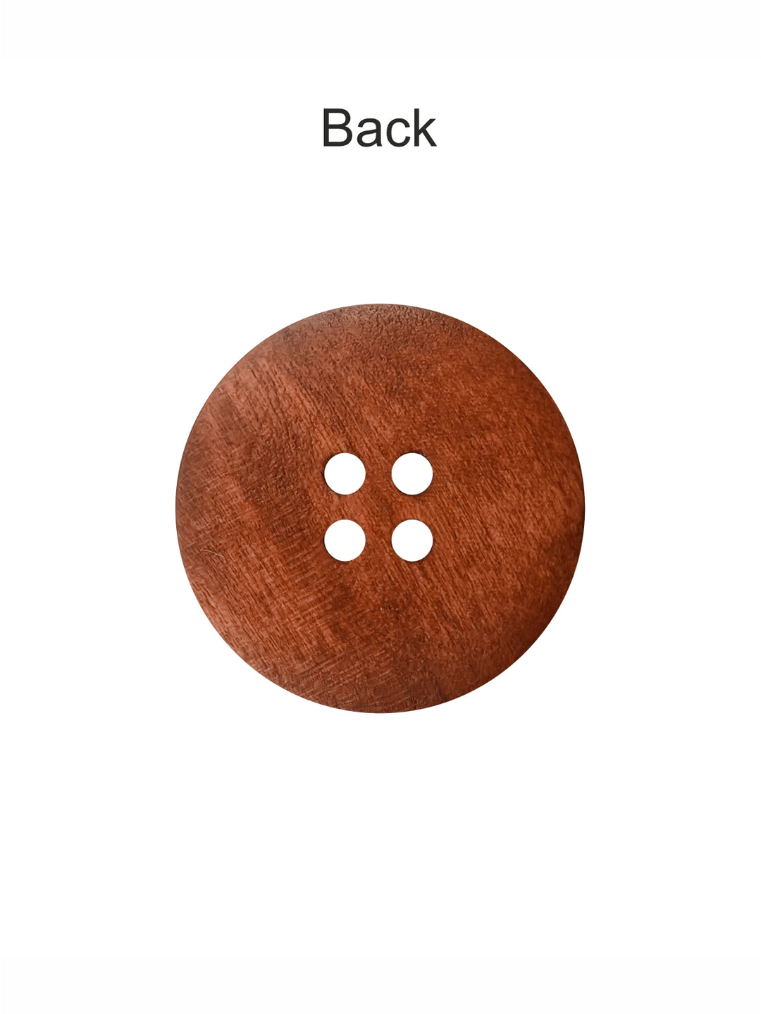 Rust Colour Round Shape 4-Hole Wide Rounded Rim Wooden Buttons