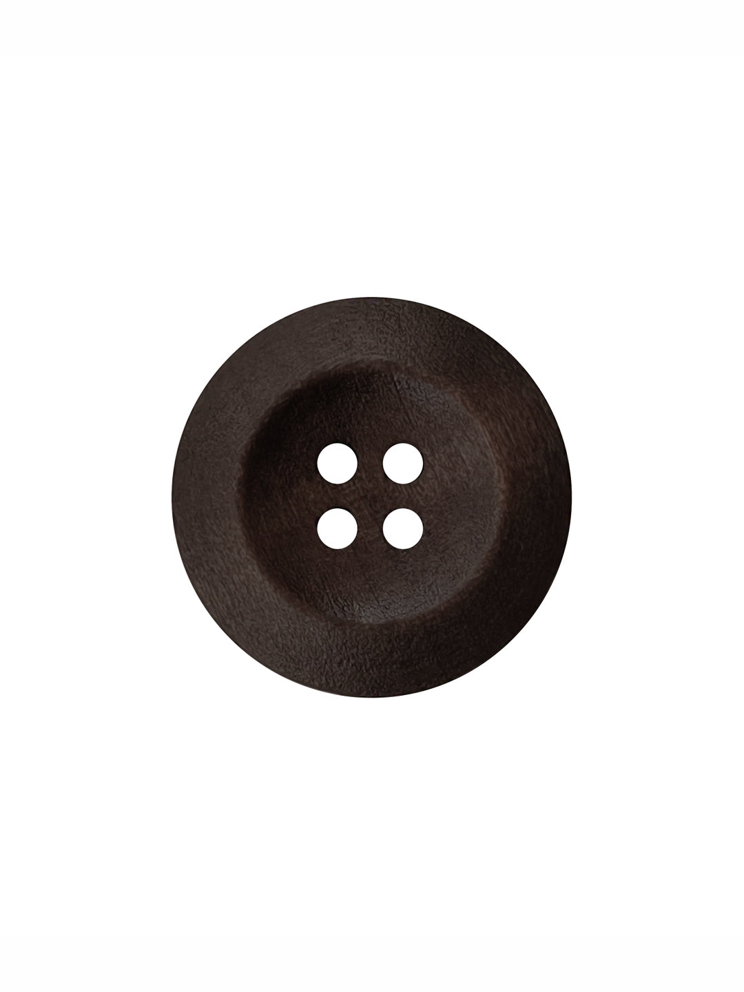 Dark Brown Colour Round Shape 4-Hole Wide Rounded Rim Wooden Buttons