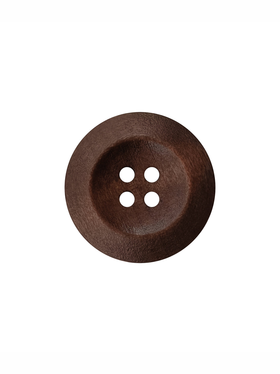 Brown Colour Round Shape 4-Hole Wide Rounded Rim Wooden Buttons