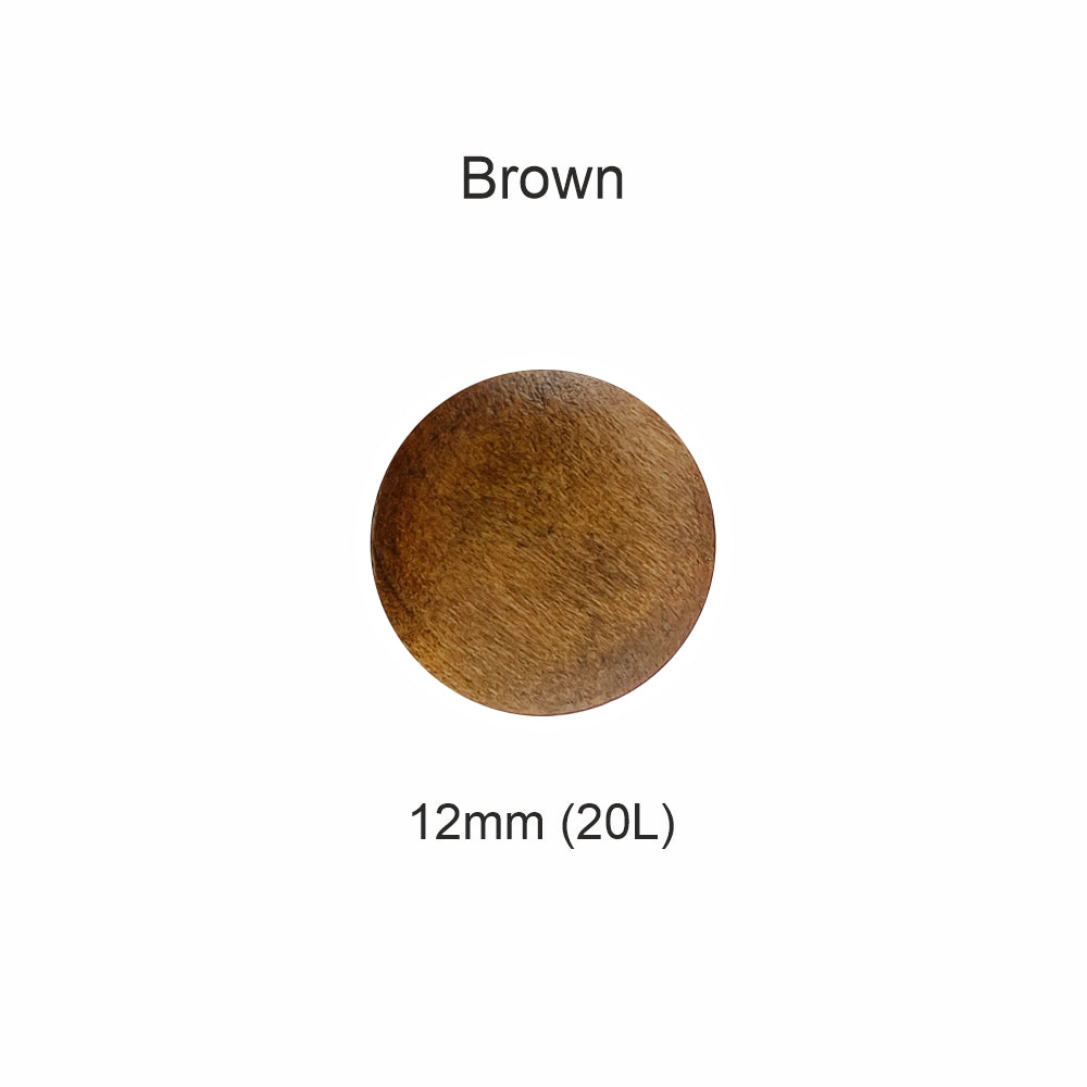 Natural Brown 12 mm (20L) Round Shape Wooden Button with Shank for Clothing