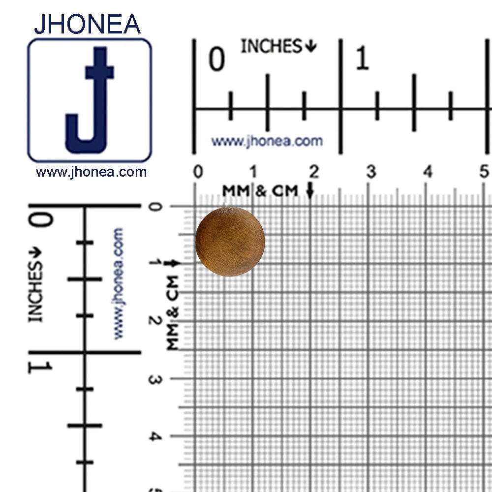 Natural Brown 12 mm (20L) Round Shape Wooden Button with Shank for Clothing