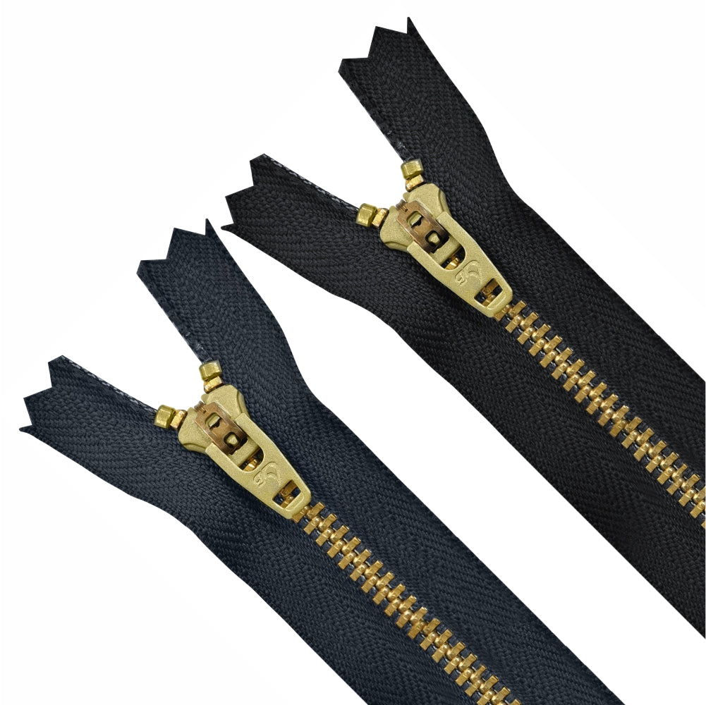 Number #5 Brass Closed-End Jeans Zipper