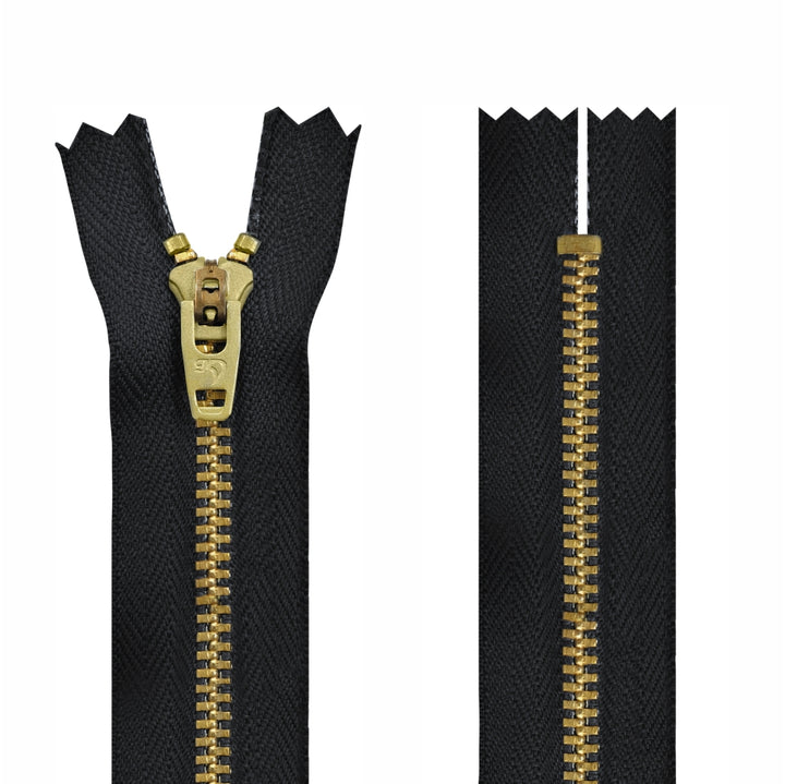 Number #5 Brass Closed-End Jeans Zipper