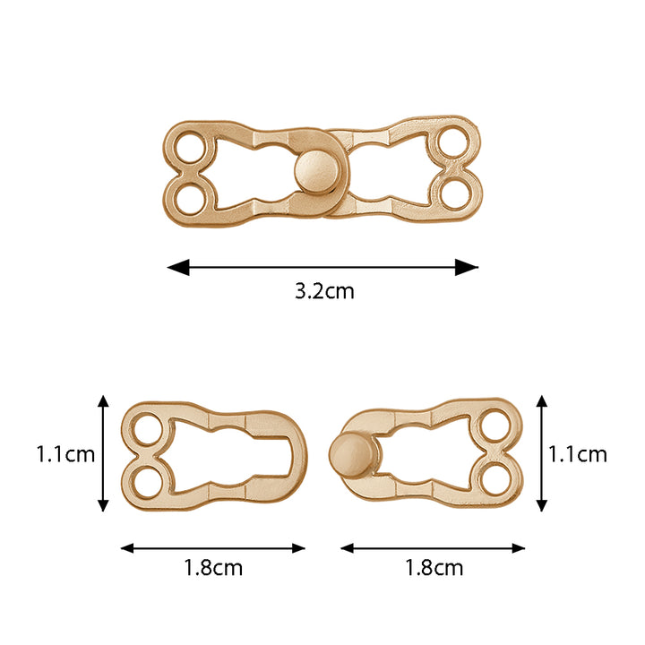 Matte Gold Classic Hook & Eye Sewing Metal Clasp Closure Fastener