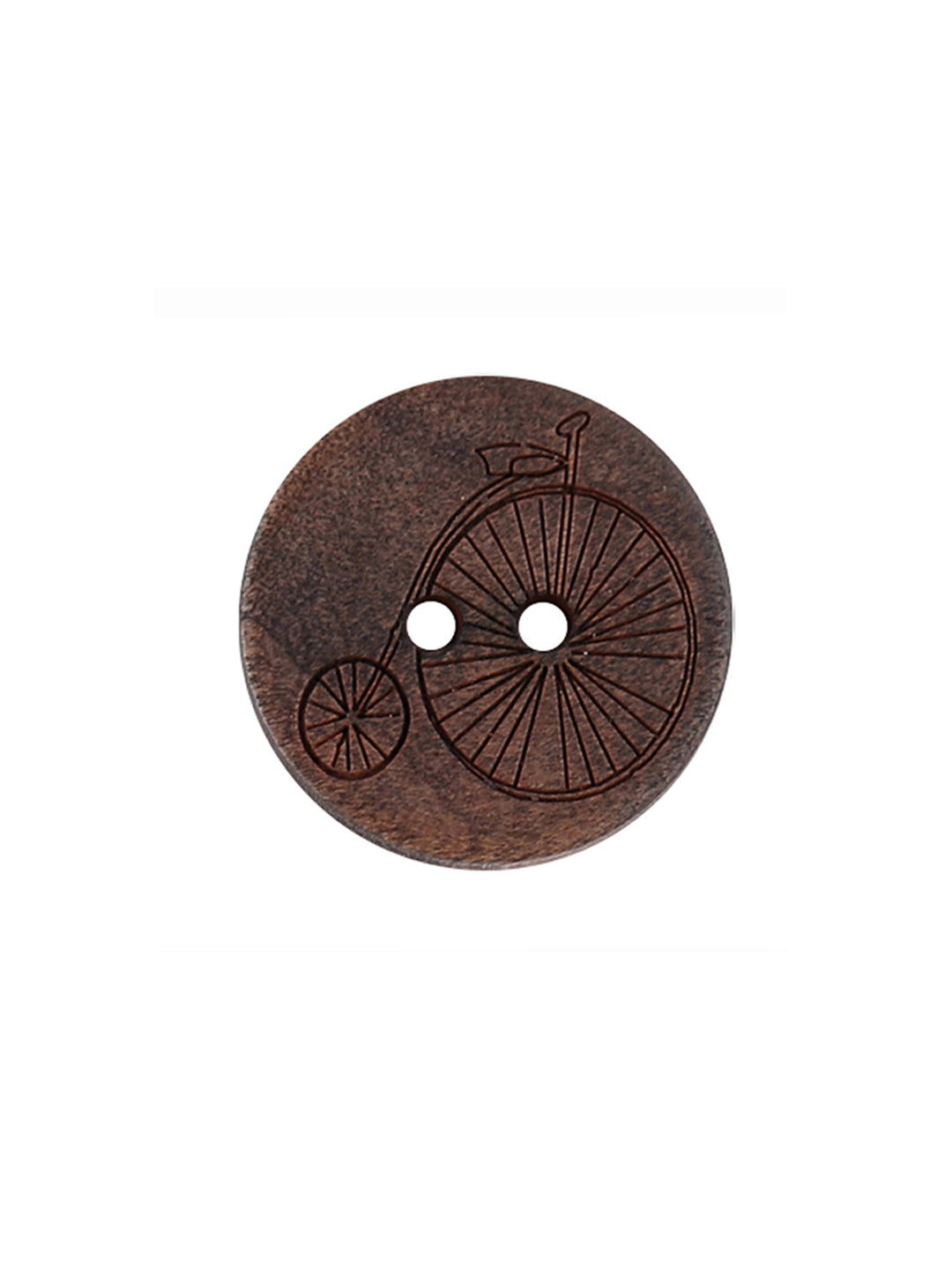 Classic Cycle Design 2-Hole Wooden Brown Buttons