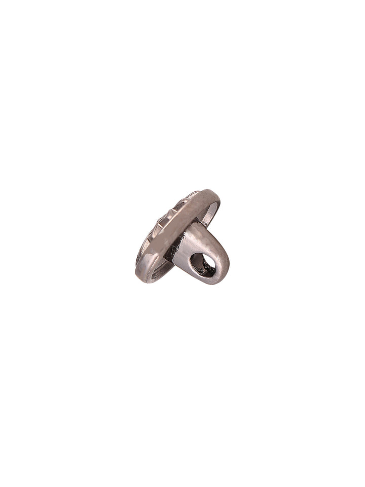 Round Shape Engraved Shiny Gunmetal 9mm (14L) 10mm (16L) Shirt/Kurta Metal Button - Jhonea Accessories