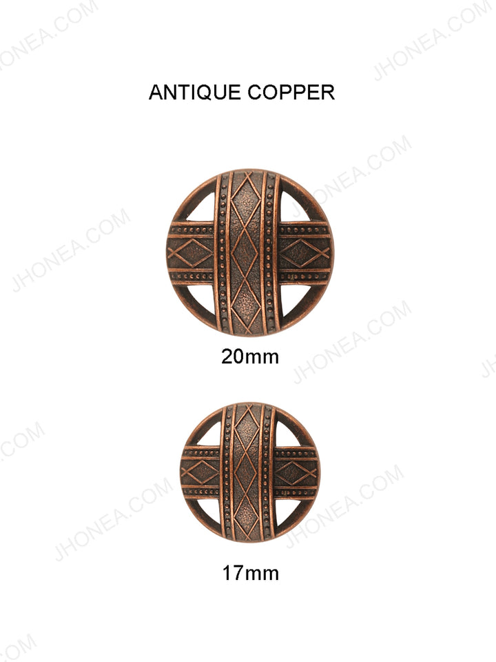 Historic Design Antique Copper Bandhgala Buttons