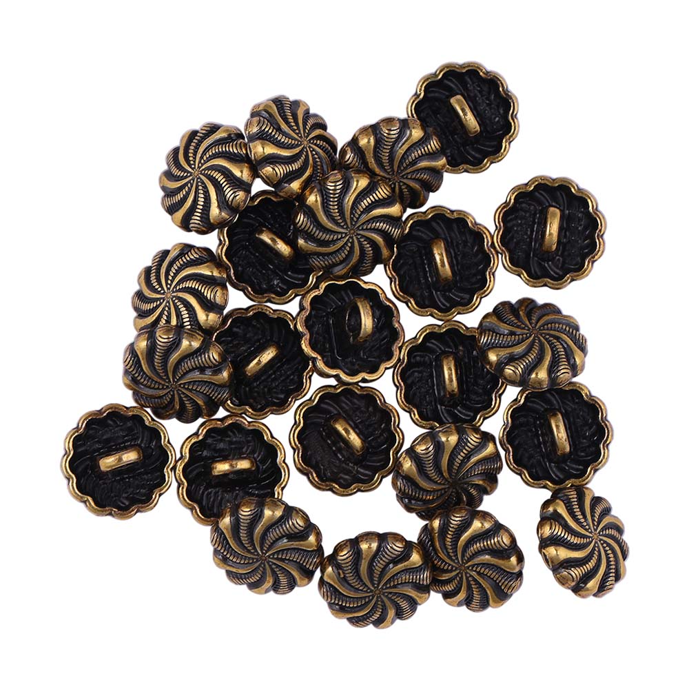10mm (16L) Antique Gold Loop Metal Buttons for Fancy Shirts/Kurtas