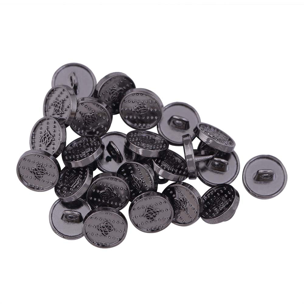 Round Shape Dotted Engraved Design Loop Metal Buttons