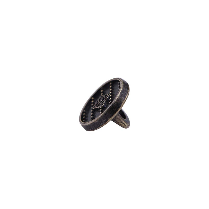Round Shape Dotted Engraved Design Loop Metal Buttons