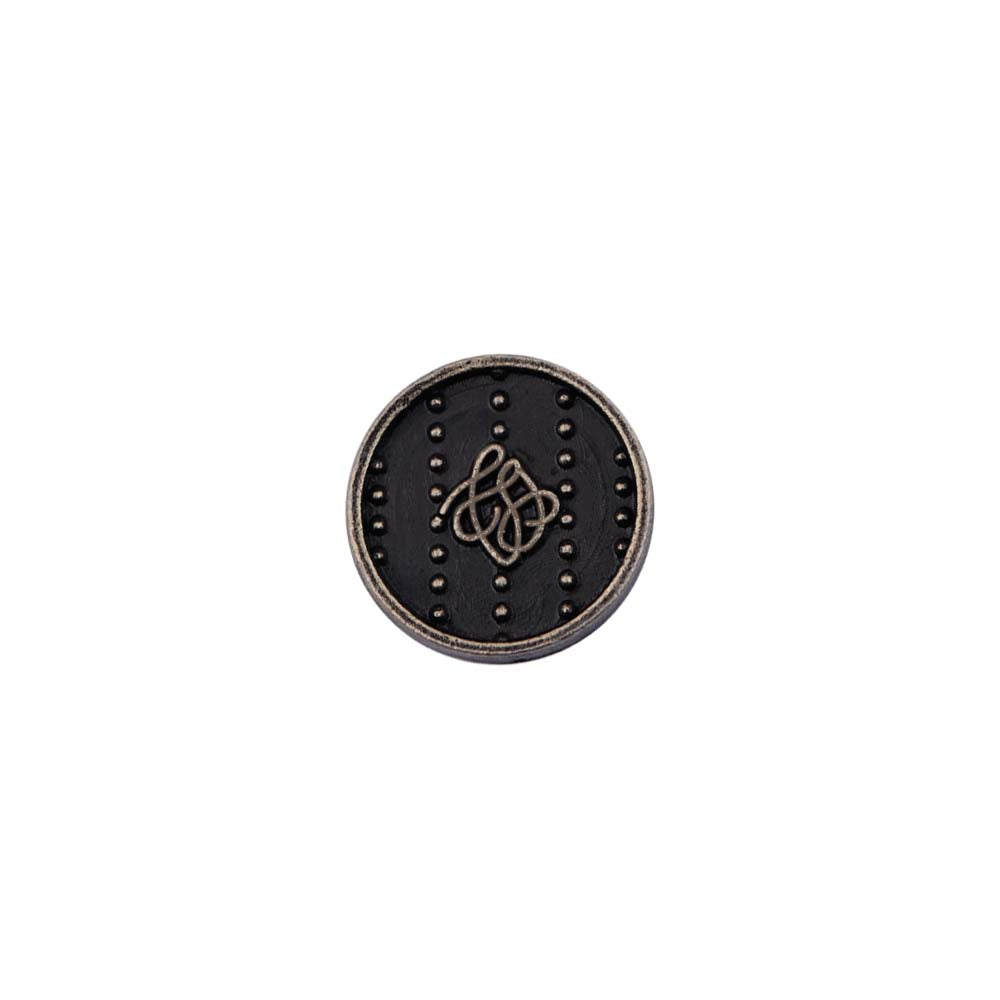 Round Shape Dotted Engraved Design Loop Metal Buttons