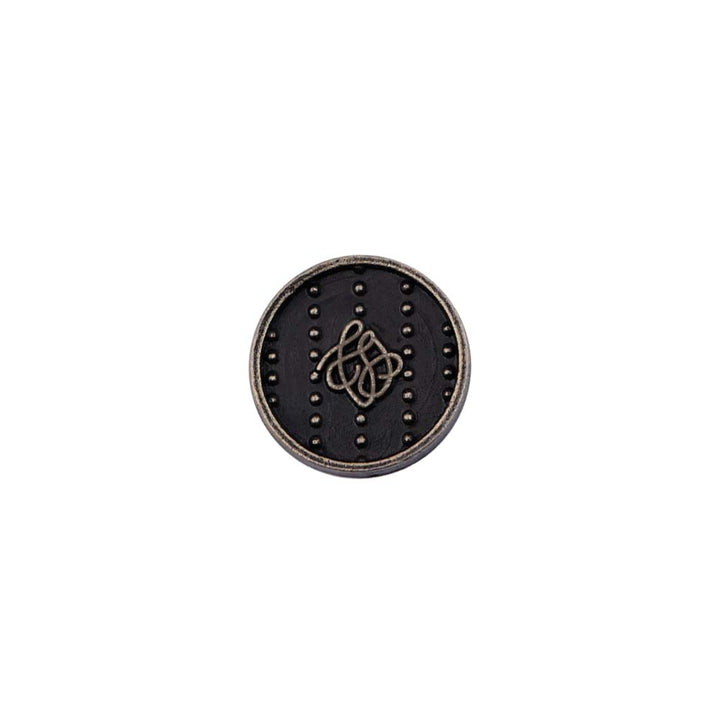 Round Shape Dotted Engraved Design Loop Metal Buttons
