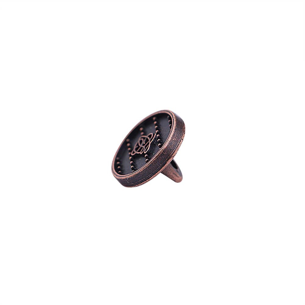 Round Shape Dotted Engraved Design Loop Metal Buttons