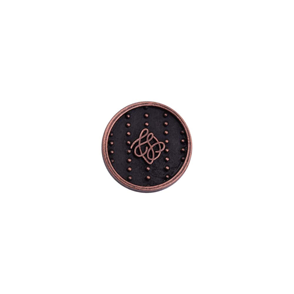 Round Shape Dotted Engraved Design Loop Metal Buttons