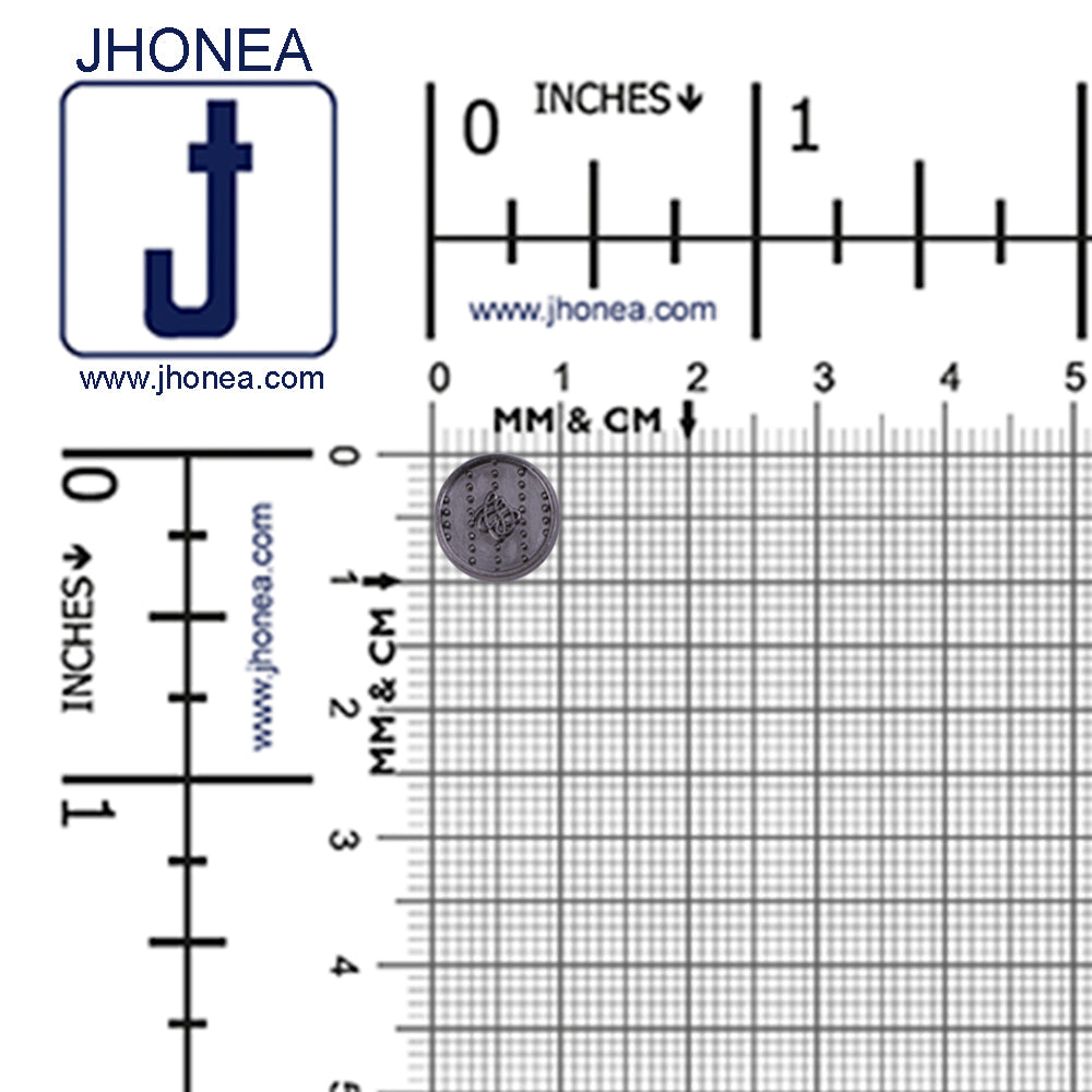 Round Shape Dotted Engraved Design Loop Metal Buttons